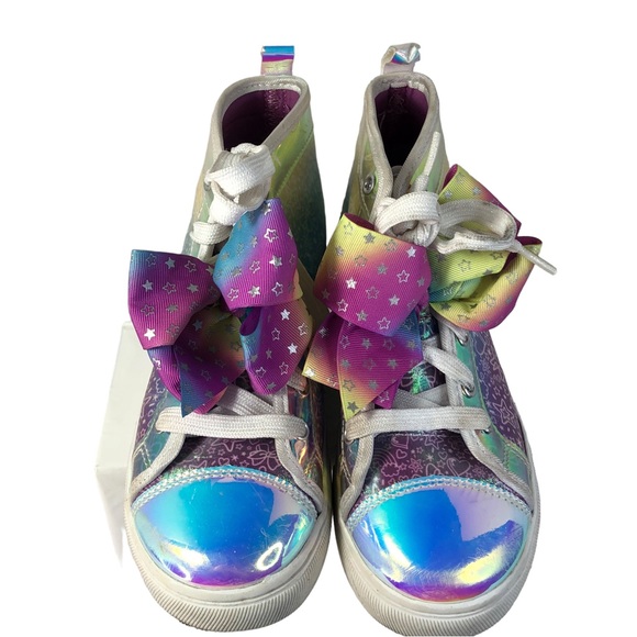 Nickelodeon Jojo Siwa Holo High Top Sneaker Tennis Shoe SIZE 3 - Picture 2 of 8